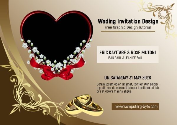 Free Golden Wedding Invitation Photoshop Template Wedding Invitation Card