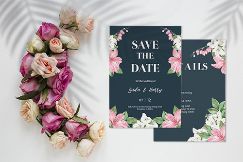 Save the date wedding invitation card mockup Free PSD by GraphicsFamily Wedding Invitation Card
